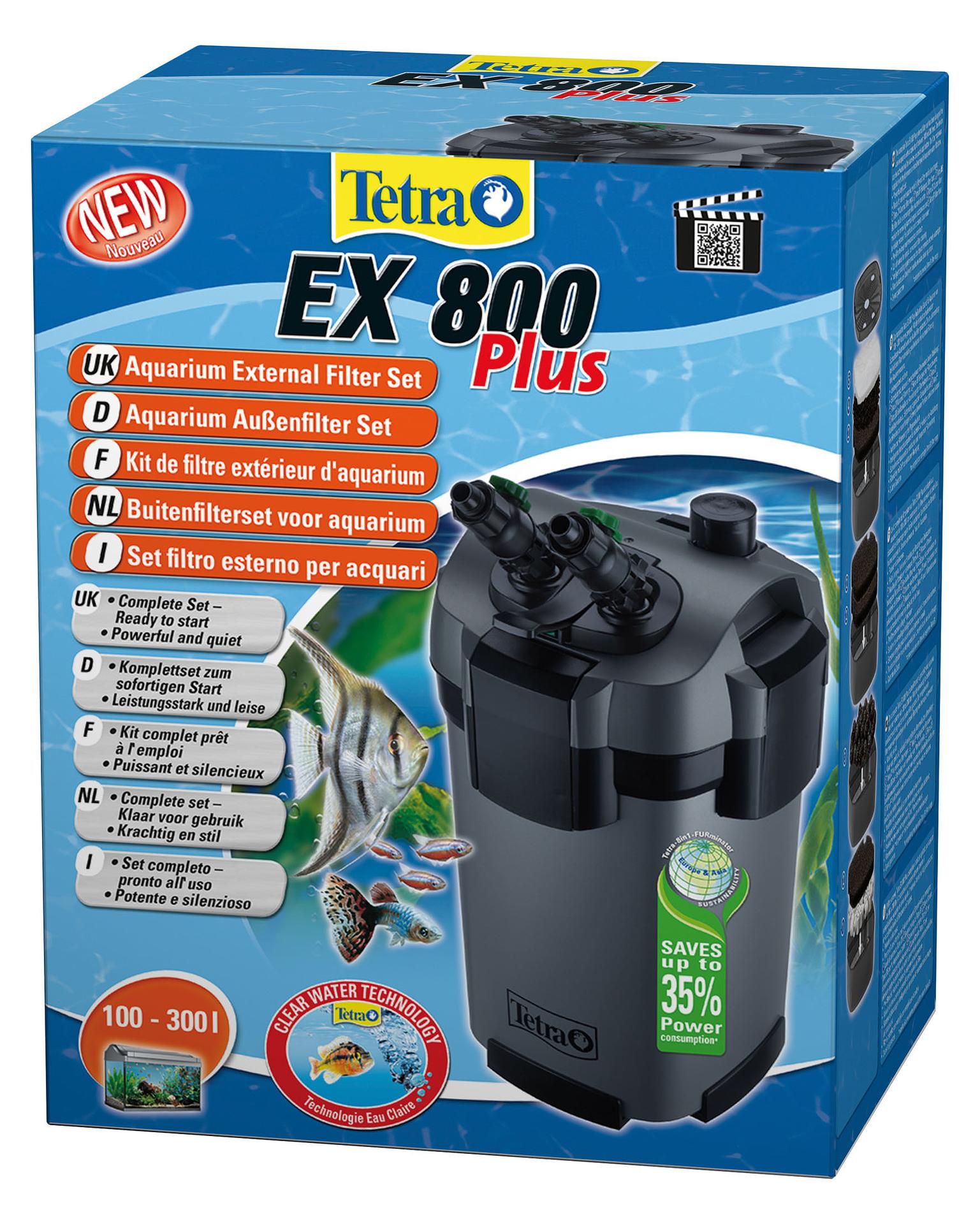 Tetra filtre extérieur EX 800 Plus pour aquarium 100–300 litres / Accessoires