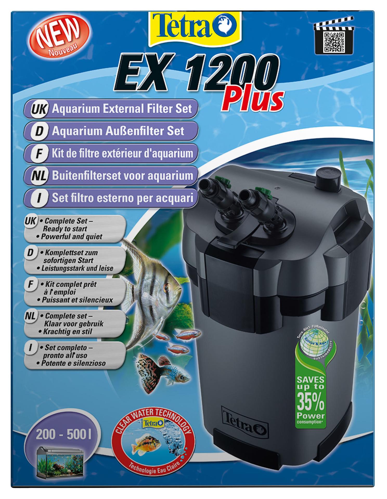 Tetra EX 1200 Plus Aussenfilter für Aquarien 200–500 Liter / Zubehör
