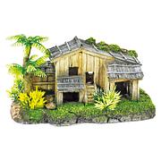 Amazonas Holzhaus mit Palme