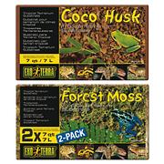 Exo Terra Coco Husk & Forest Moss, Tropische Terrariensubstrate