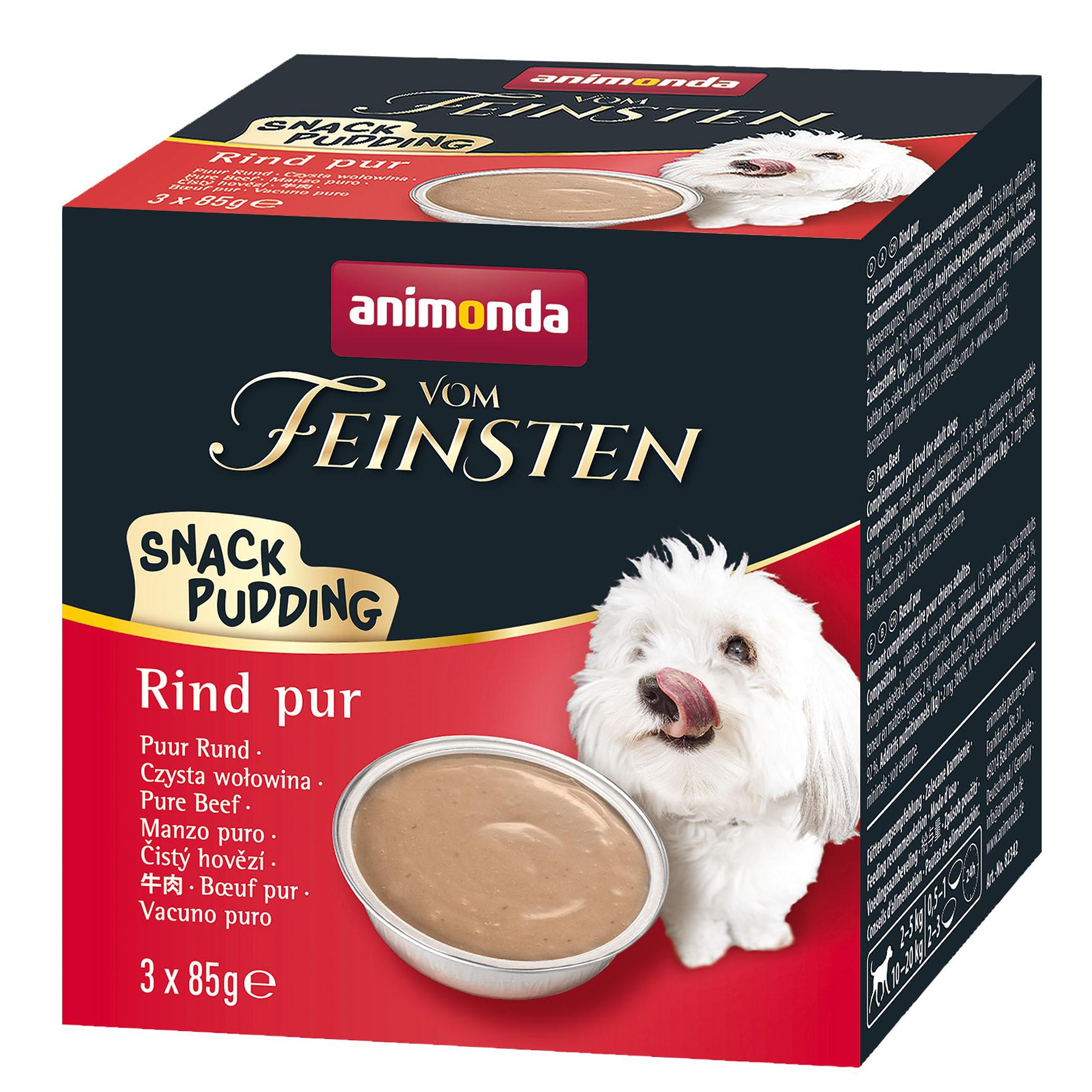 animonda Vom Feinsten Snack-Pudding Adult Rind pur 3 x 85 g