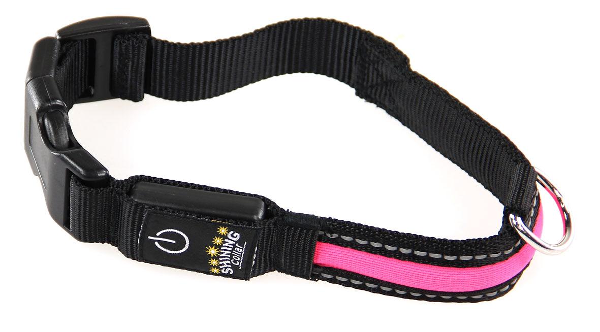 swisspet Hunde-Leuchthalsband und -leine Fluo, pink