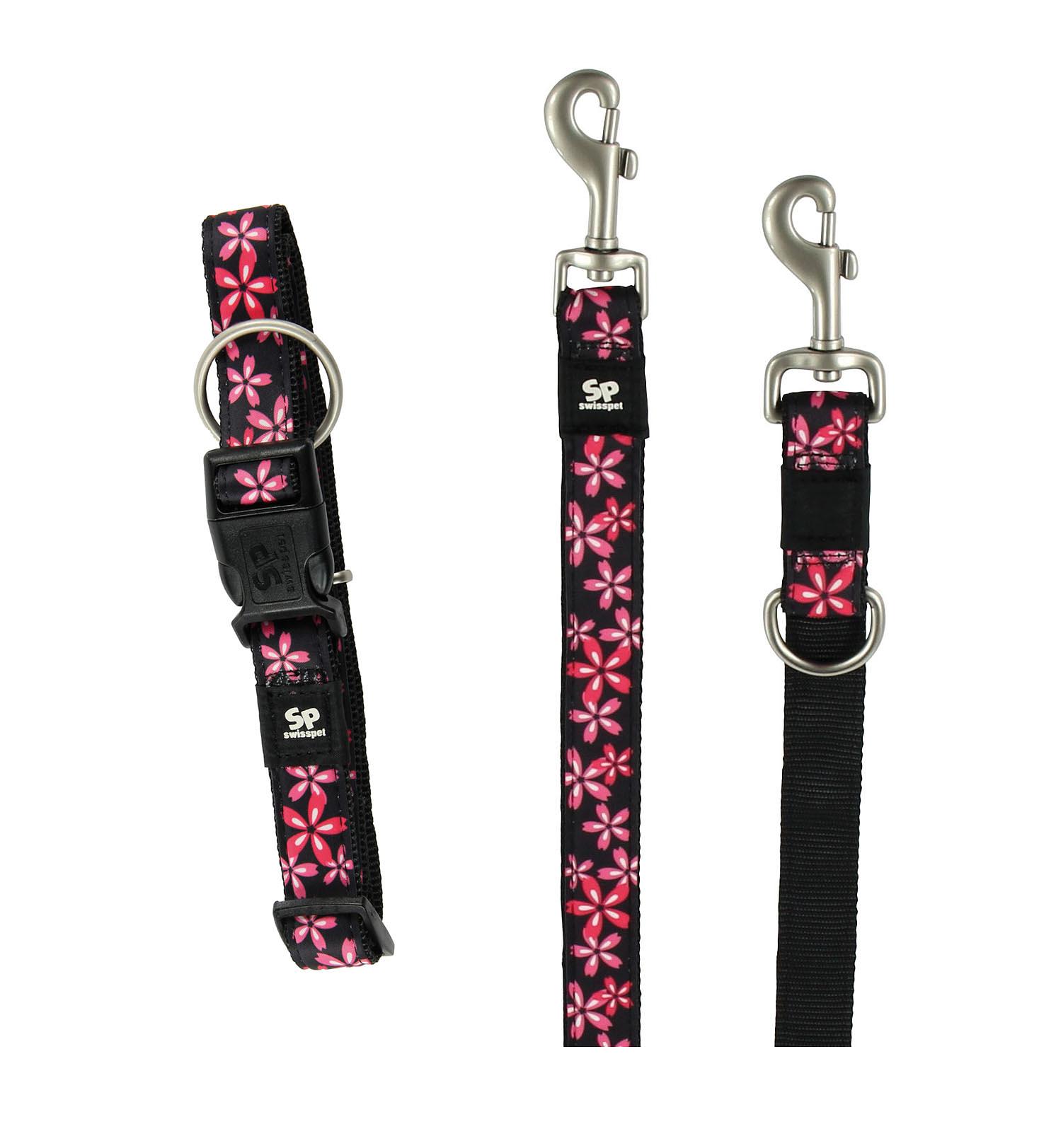 TrendLine Hundehalsband und Leine Flower, rosa