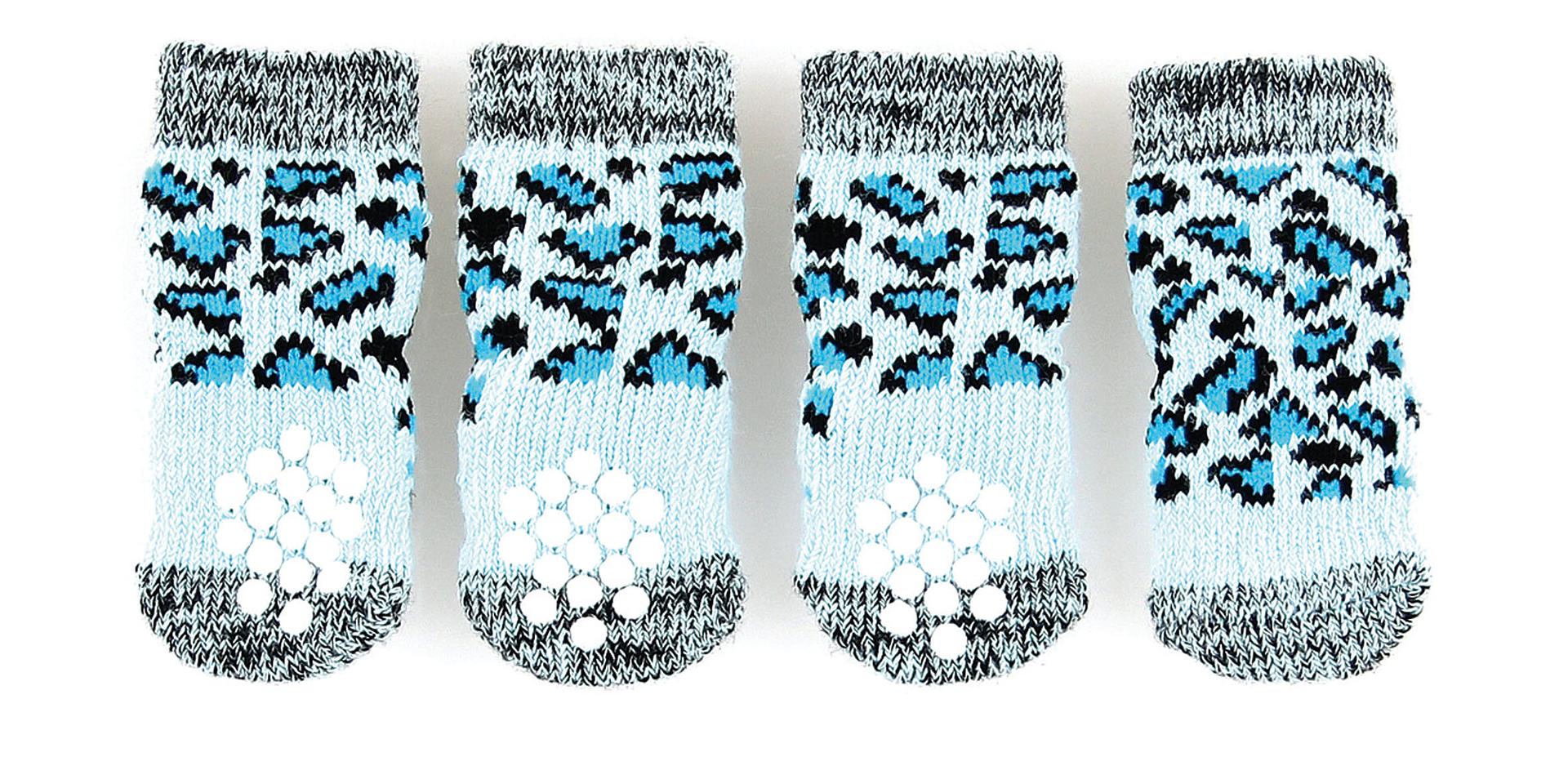 swisspet chaussettes pour chiens avec antiglisse, Tri bleu claire