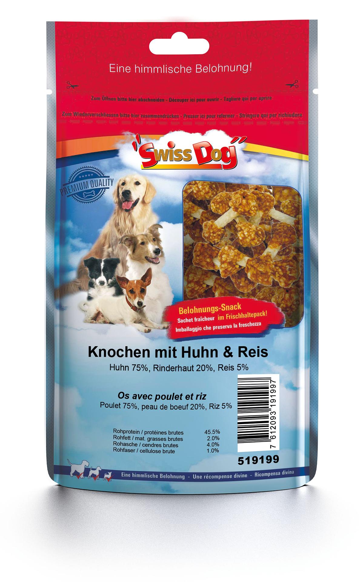 SwissDog Hunde-Knochen mit Huhn & Reis