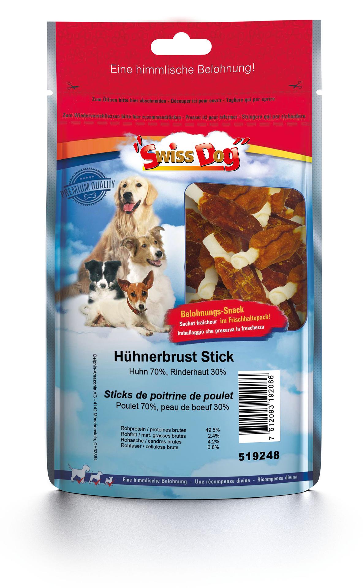 SwissDog Hühnerbrust-Stick, XL-Pack 1.1kg