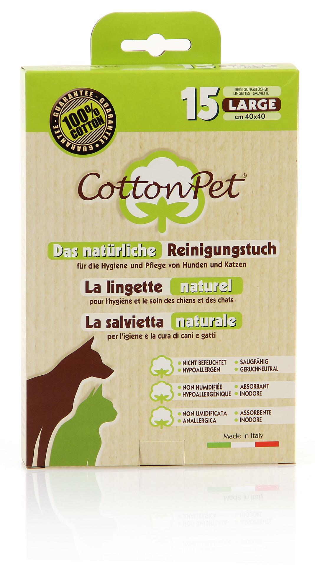 CottonPet lingettes, en pur coton