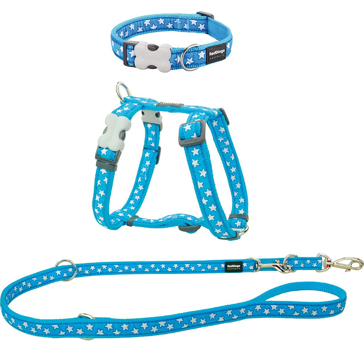 RedDingo Puppy Kit, Stars white & turquois