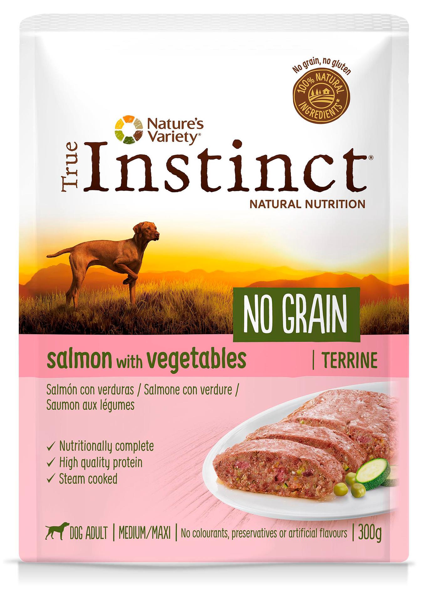True Instinct Adult Medium / Maxi No Grain, Saumon aux légumes