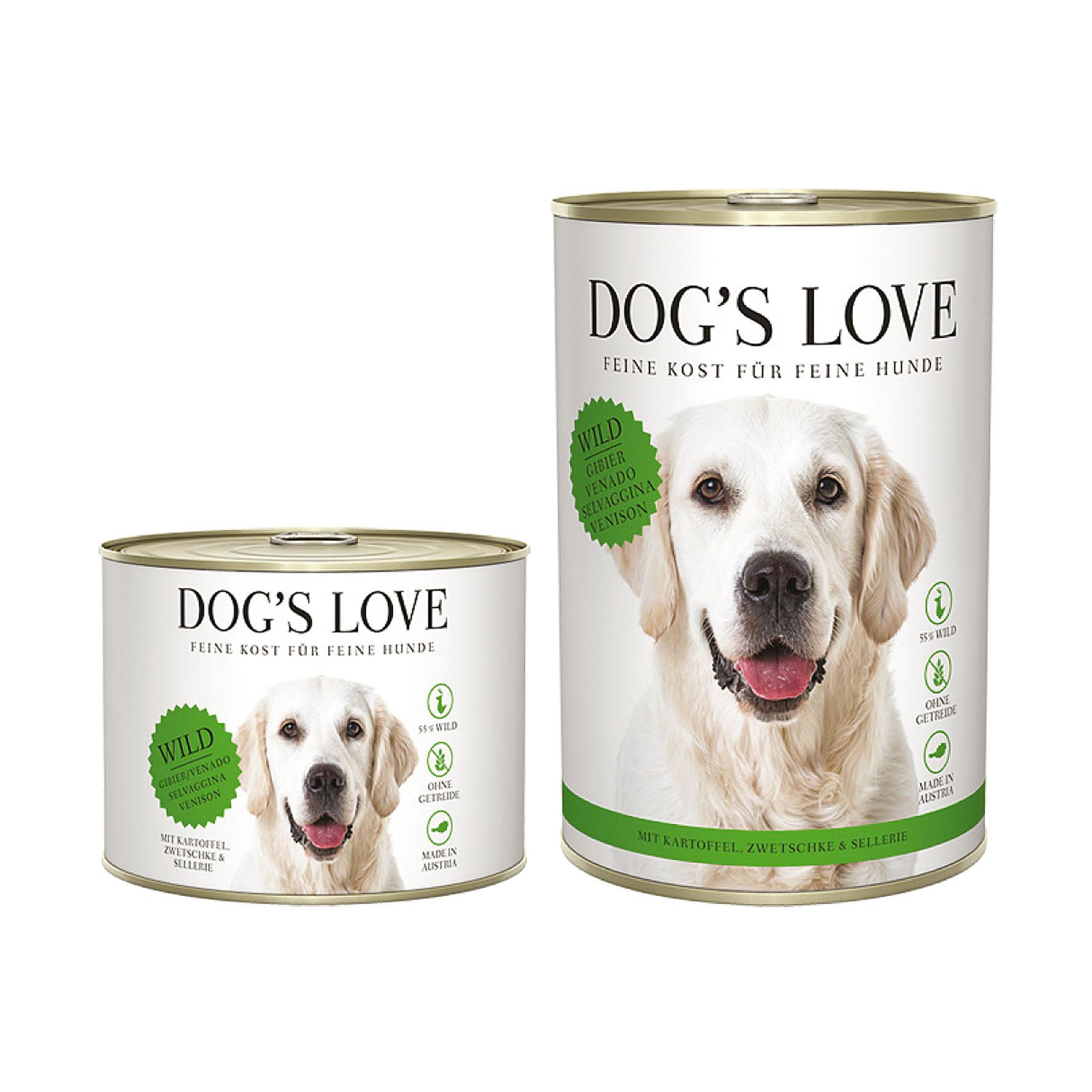 Dog‘s Love Classic Adult gibier, pomme de terre, prunes & céleri