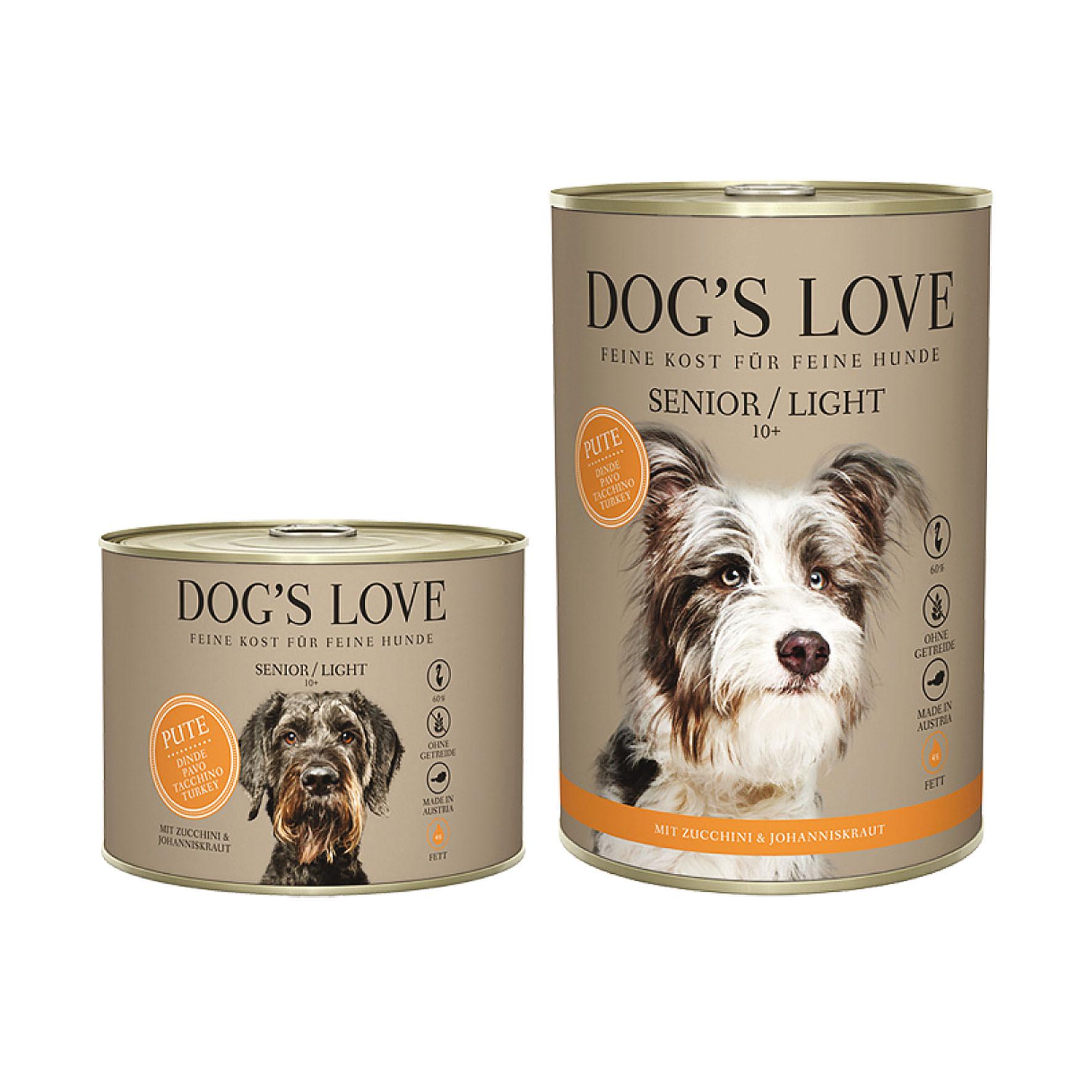 Dog‘s Love Senior 10+ Light Truthahn, Zucchini & Johanniskraut