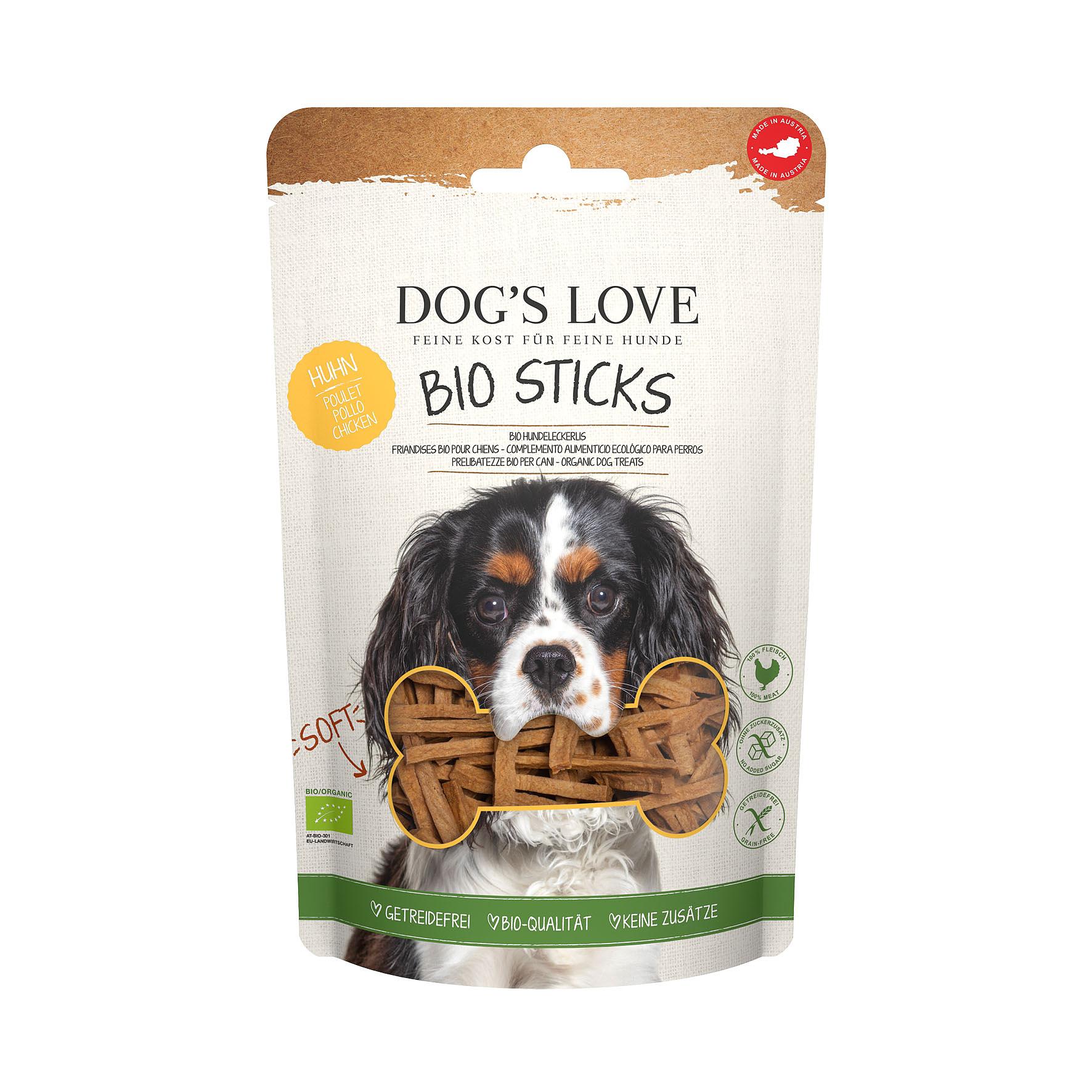 DOG'S LOVE SOFT Sticks BIO Huhn 150g