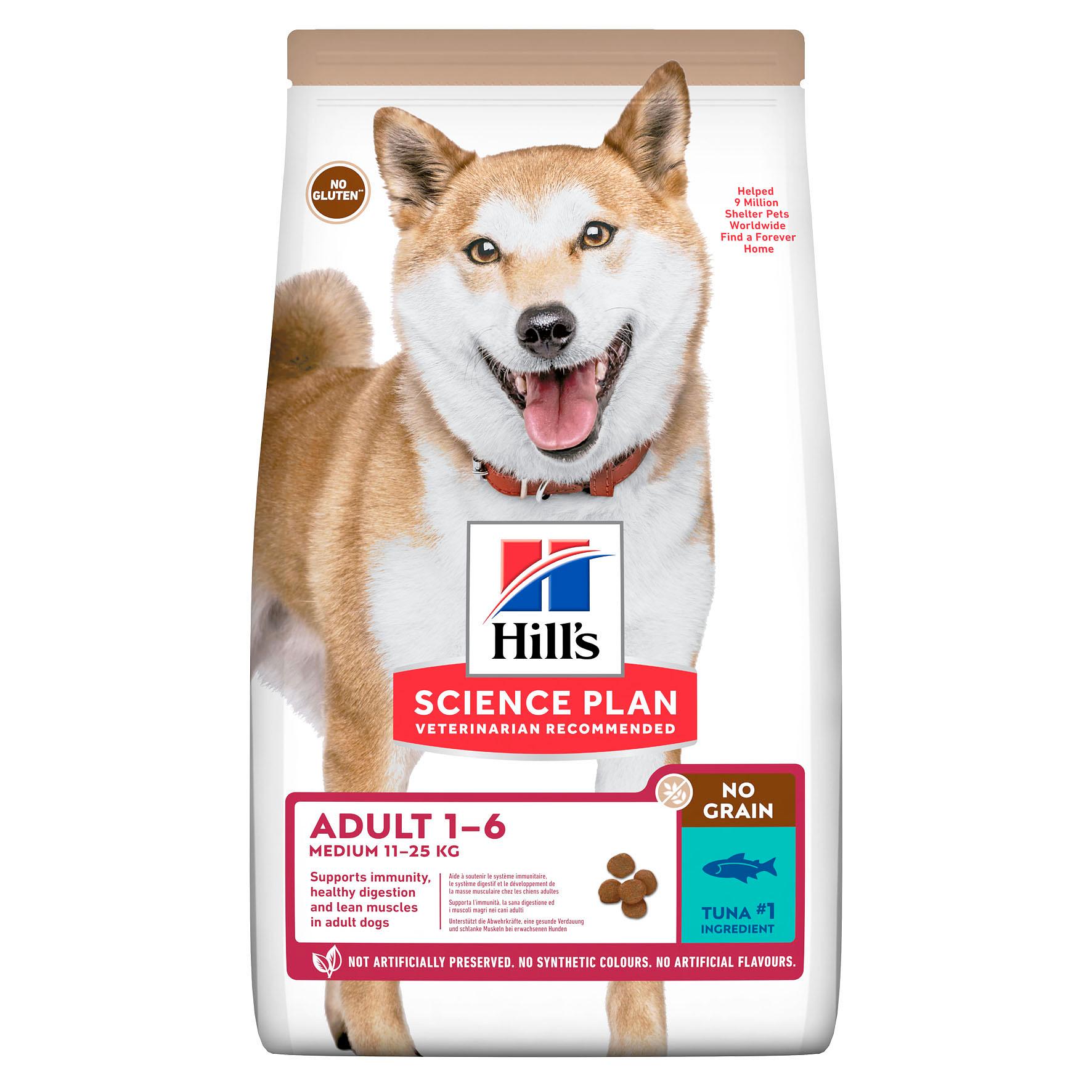 Hill's Science Plan NO GRAIN Medium adult pour chien avec du thon
