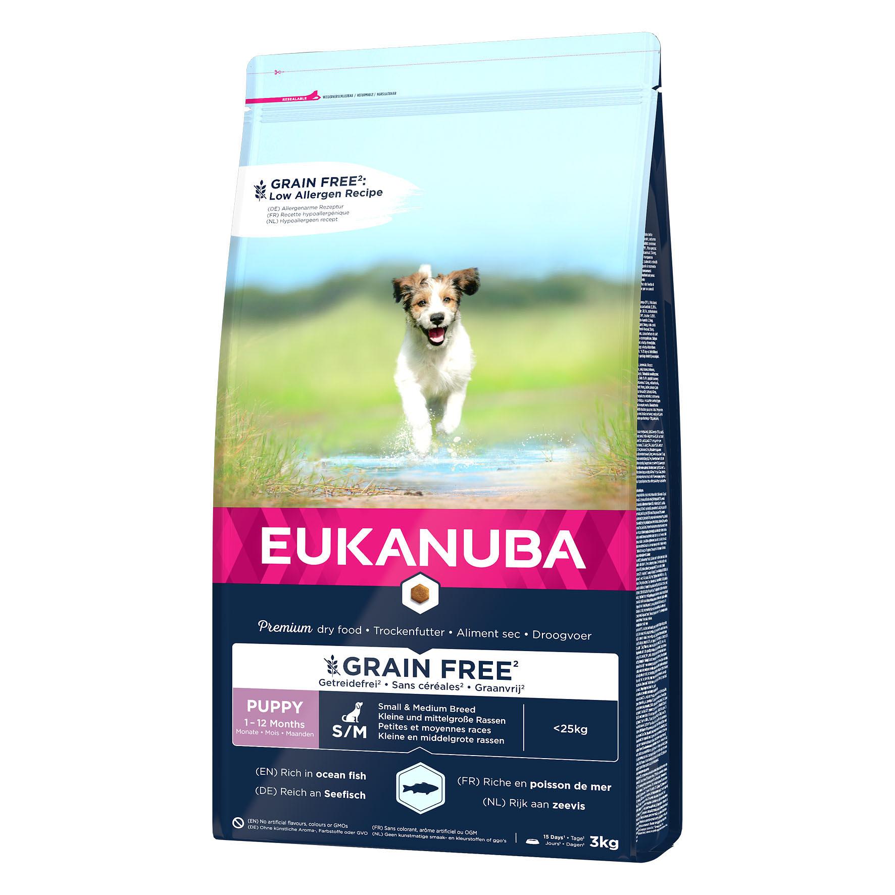 Eukanuba Grain Free Puppy S/M avec saumon