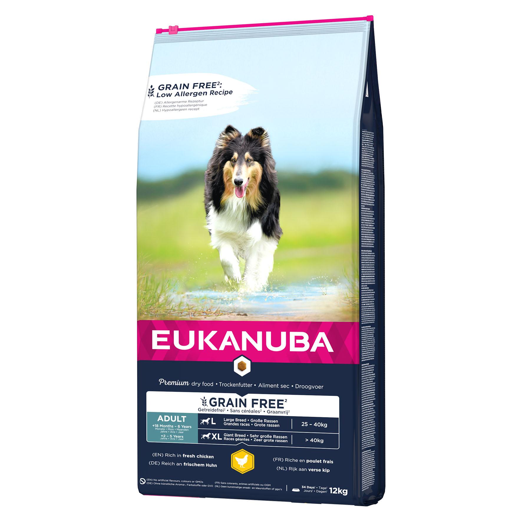 Eukanuba Grain Free Adult Large, Poulet, 12kg