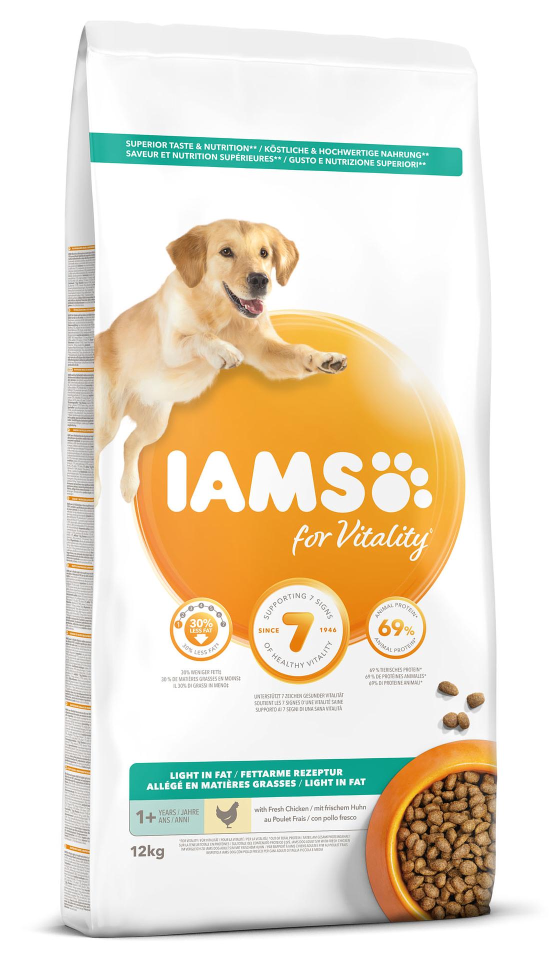 Iams for vitality Light in Fat mit Huhn 12kg