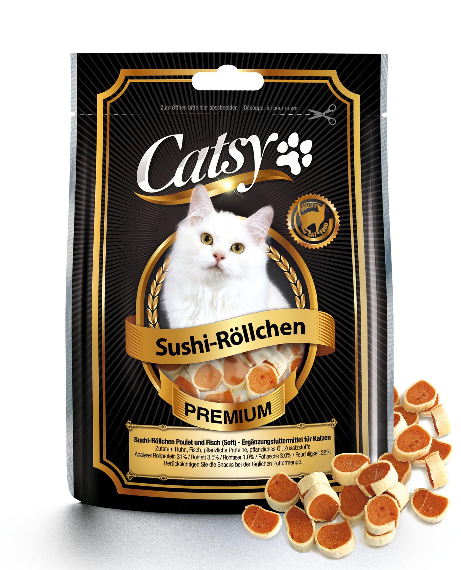 Catsy Katzensnack Sushi-Röllchen Poulet & Fisch