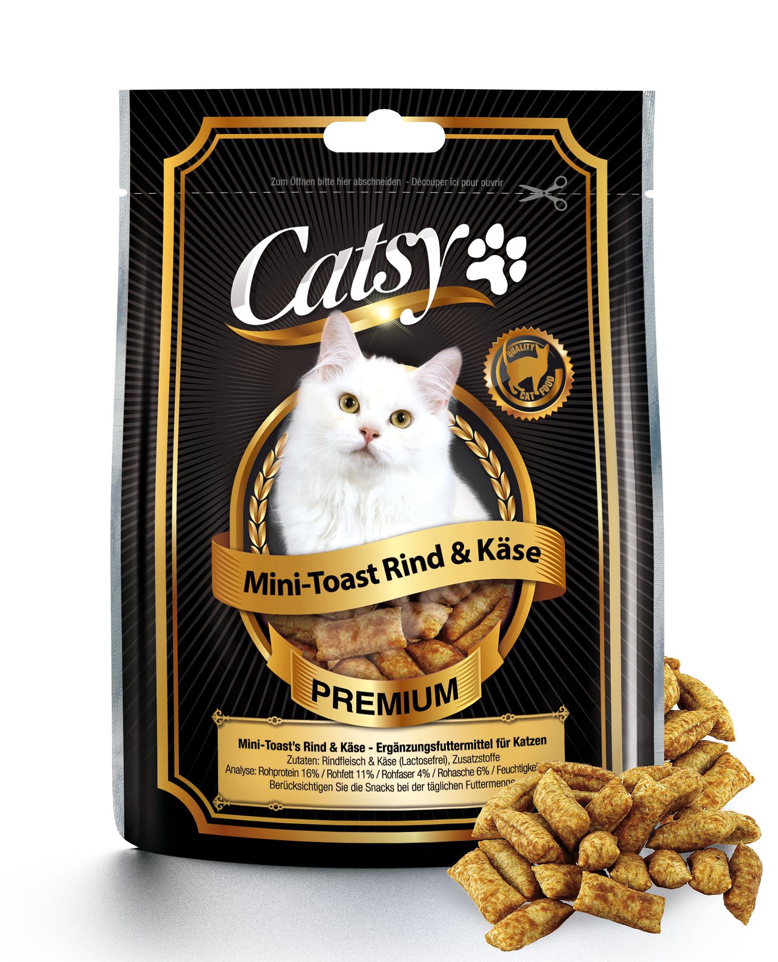 Catsy snack pour chats Mini-Toast boeuf & fromage