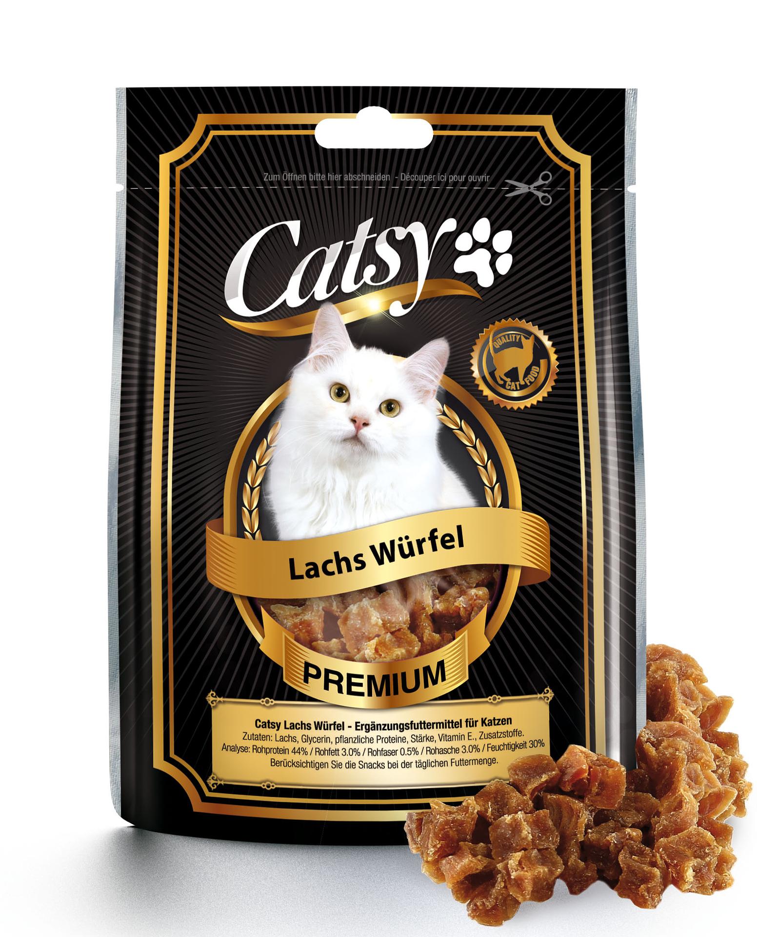 Catsy Katzensnack Lachs Würfel 50g
