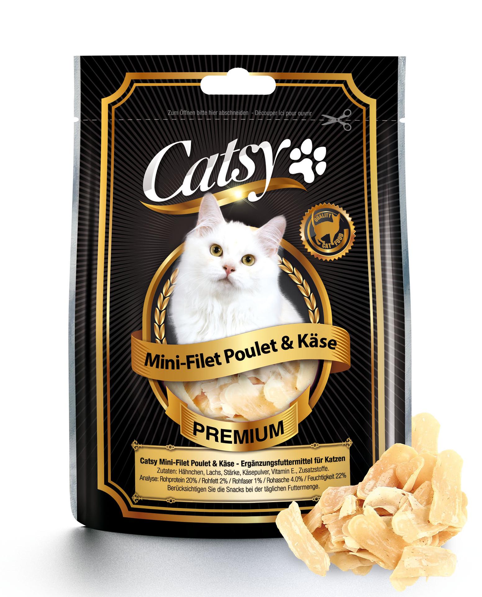 Catsy Katzensnack Mini-Filet Poulet & Käse 50g