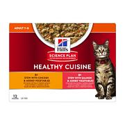 Hill's Science Plan Adult Healthy Cuisine Ragout mit Huhn & Lachs, 12x80g