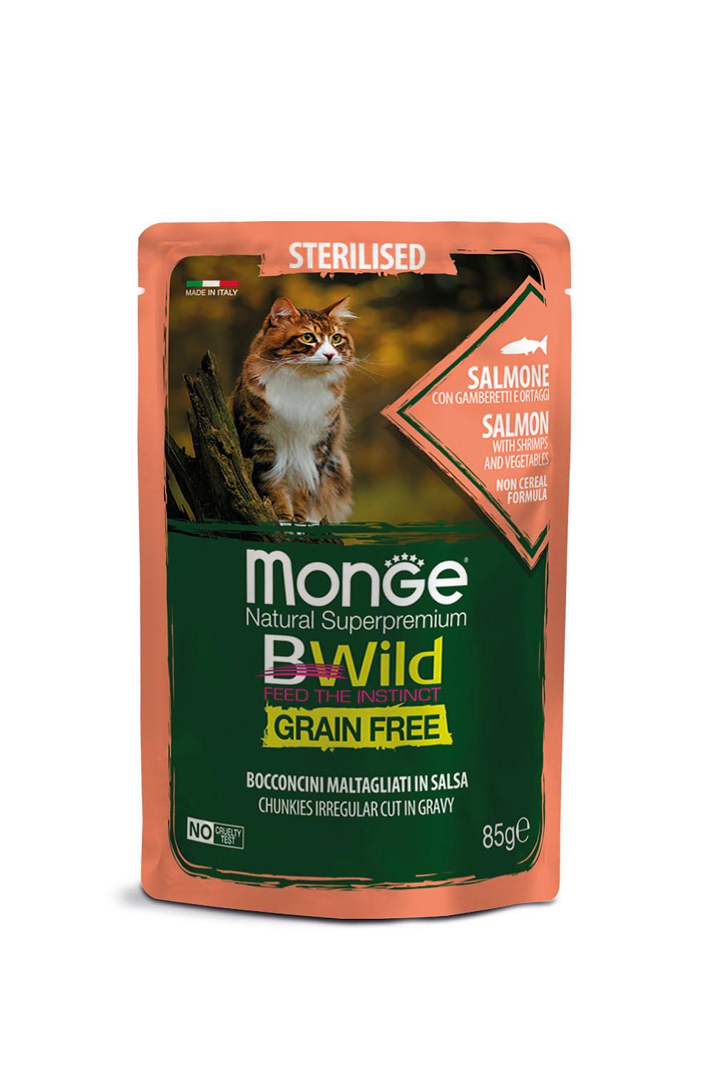 Monge Cat Bwild stérilisé Saumon 85g
