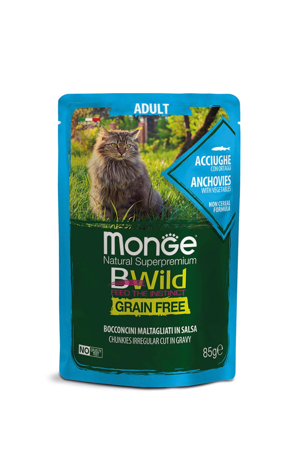 Monge Chat Bwild Anchois adultes 85g
