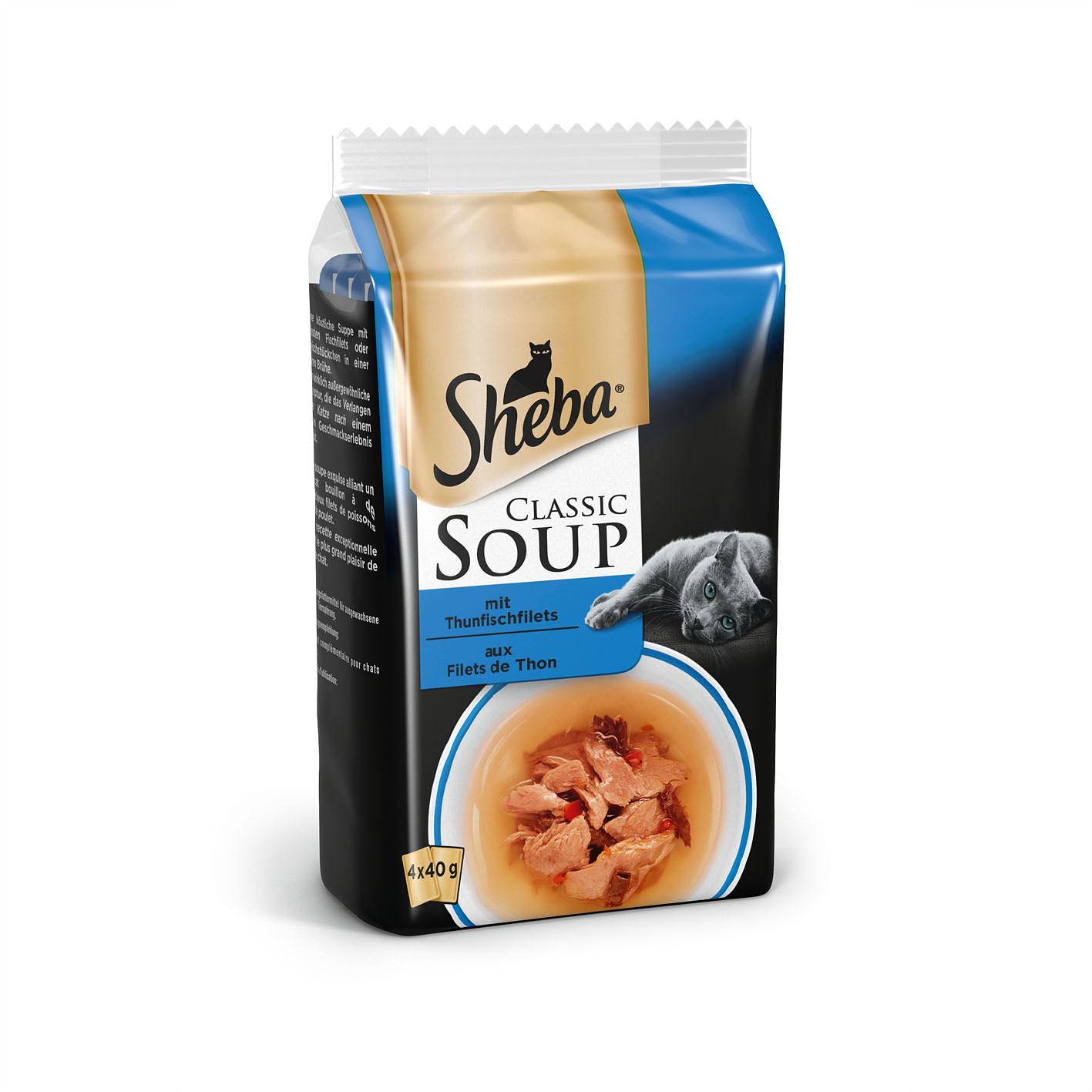 Sheba Classic Soup thon, 4x40g