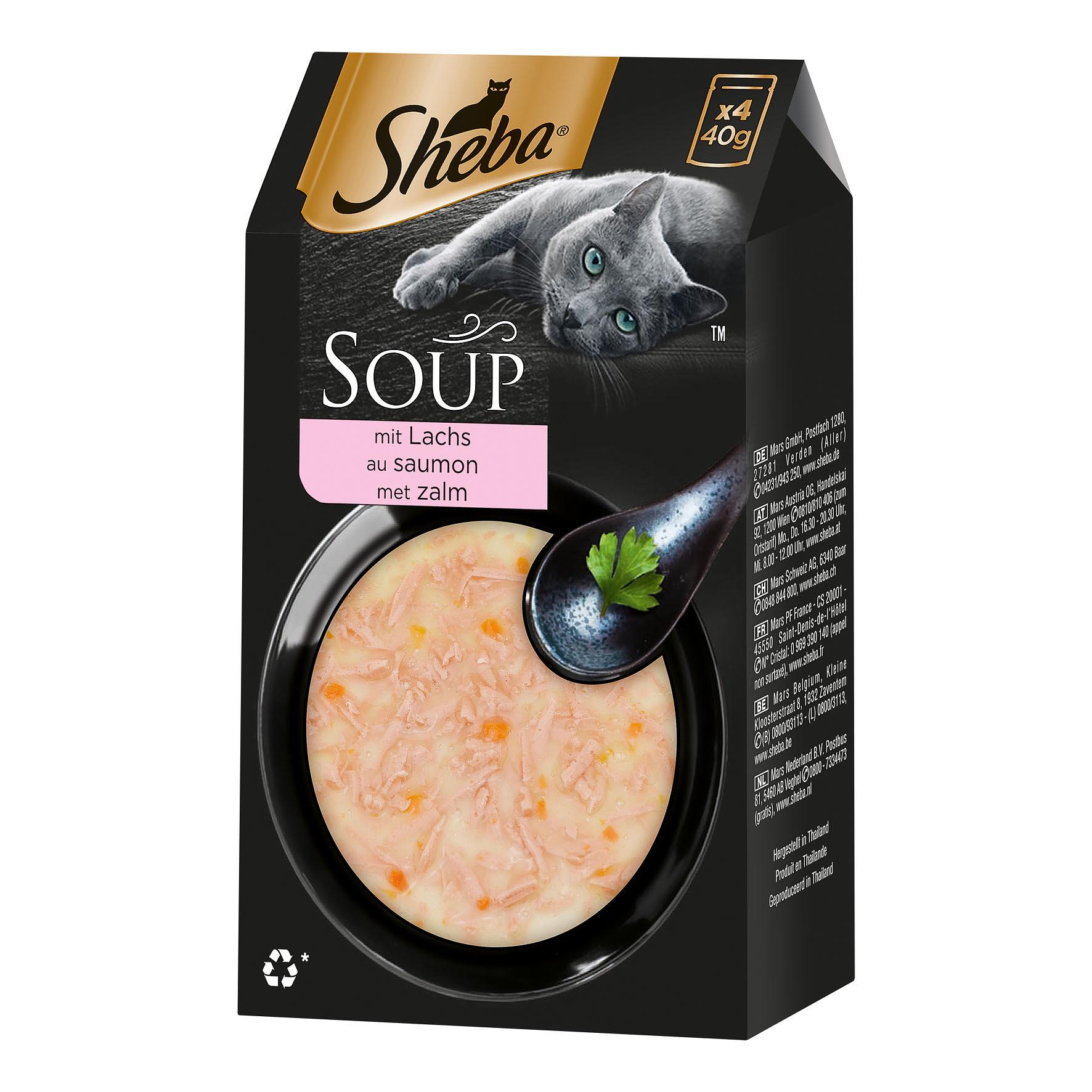 Sheba Soup avec Saumon, 4x40g