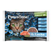 Pawsome Adult saumon, 85g Flowpack 4p