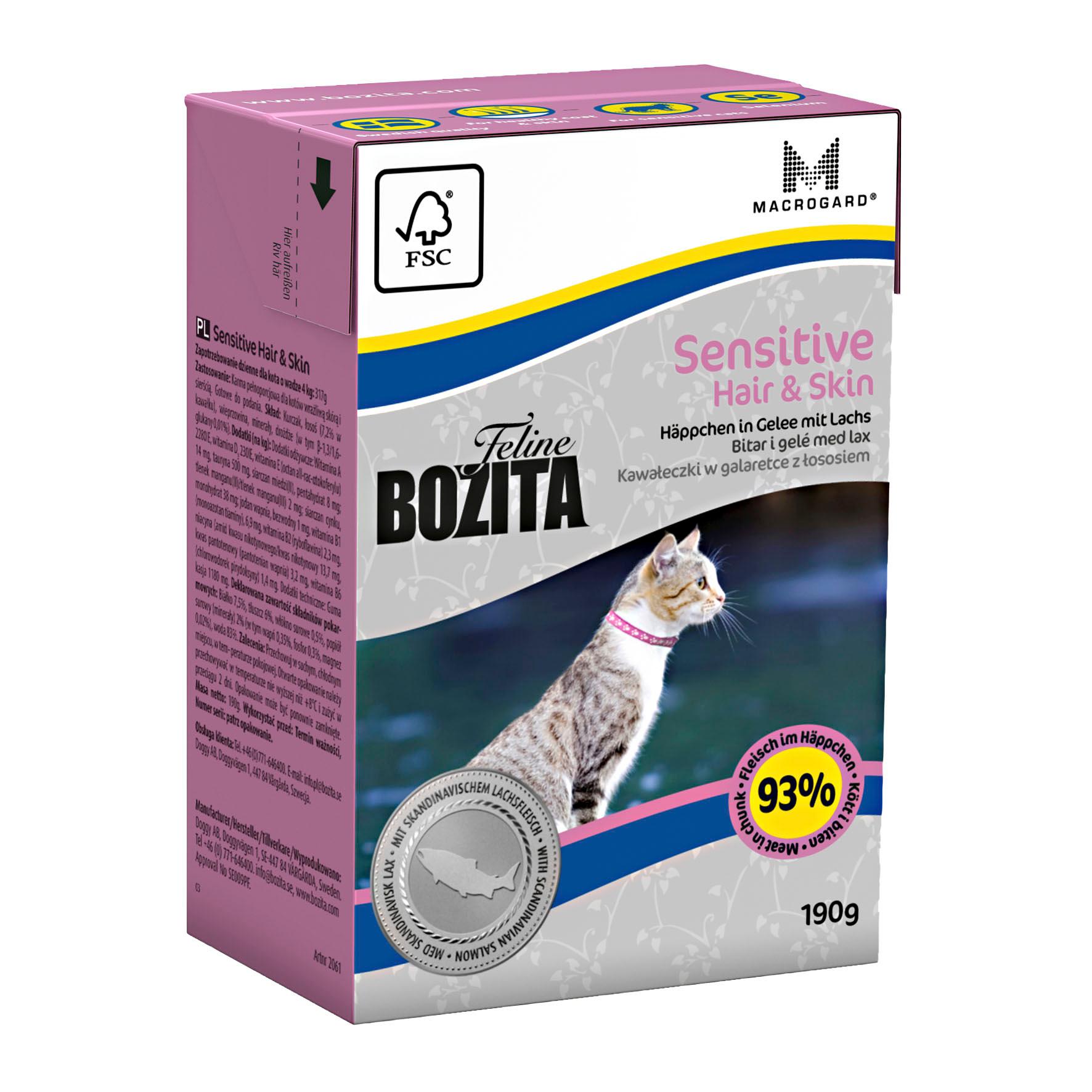 Bozita Feline Hair & Skin Sensitive, 190g